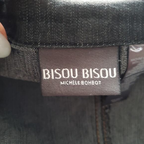 Bisou Bisou Denim Jean Jacket Dark Blue L - Picture 6 of 7